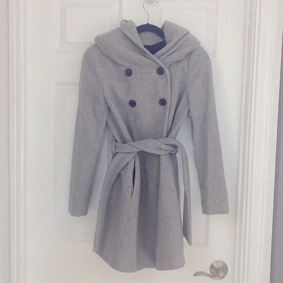 Zara Belted Hooded Coat Neutral Chic Modernist 3046285 - Picture 1 of 7